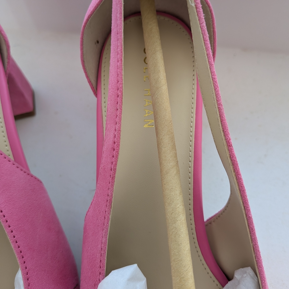 Cole Haan Elegant Caia Pump Suede Size 38.5 8 Open Side - Picture 7 of 10